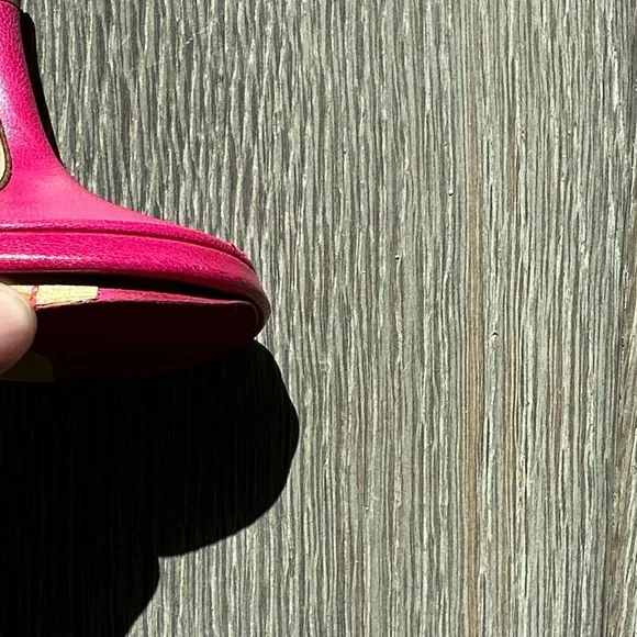 Jimmy Choo Pink Leather Slides - Picture 11 of 11